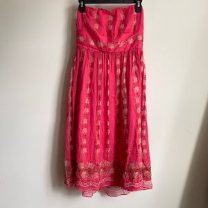 J Crew pink, silk floral dress